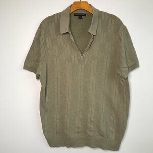 Saks Fifth Ave Linen Polo Knit SHirt Mens XL